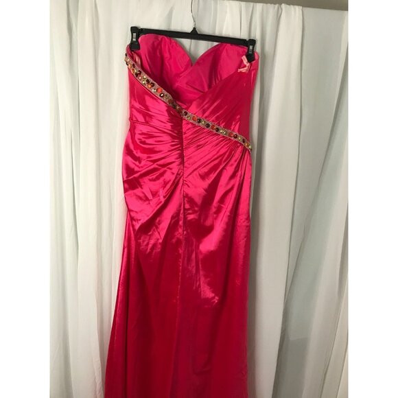 Maggie Sottero Flirt Neon Pink  Sleeveless Prom, Formal Dance Gown Sz 12 - Picture 2 of 8